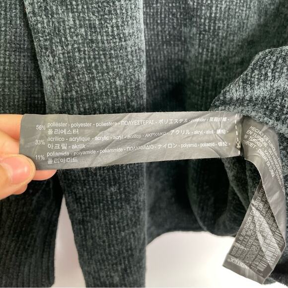 Zara Knit black sweater balloon sleeves velvety texture size Small oversized - Picture 6 of 10